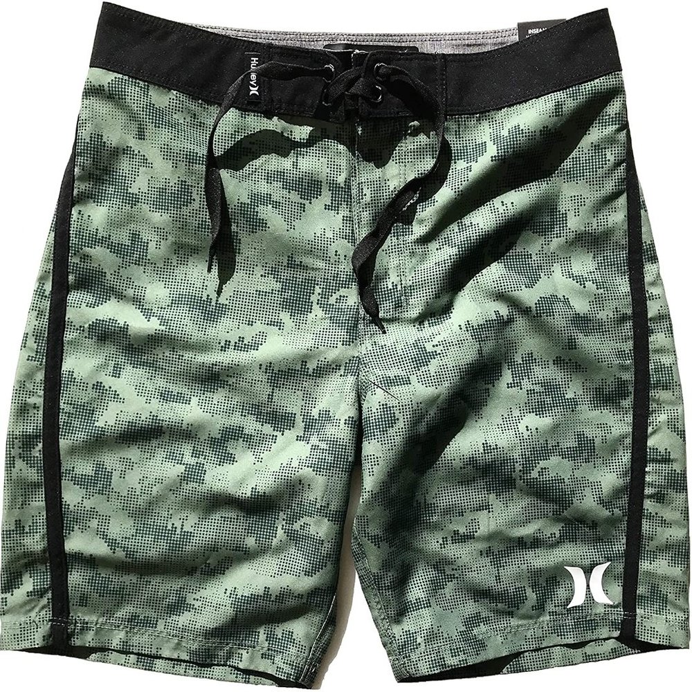 Hurley Boardshorts Green Camo, Boys 14